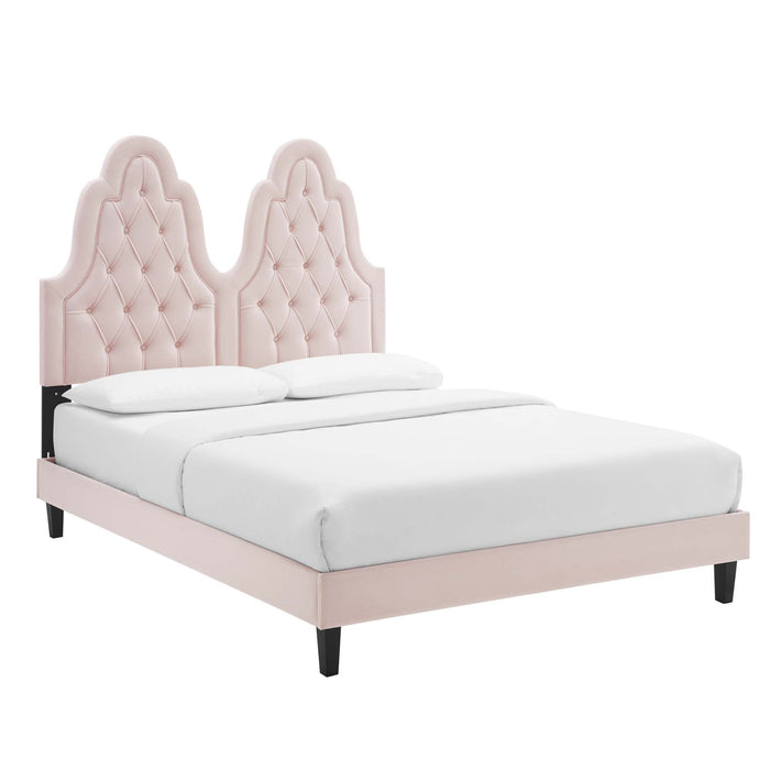 Alexandria Tufted Performance Velvet Twin Platform Bed