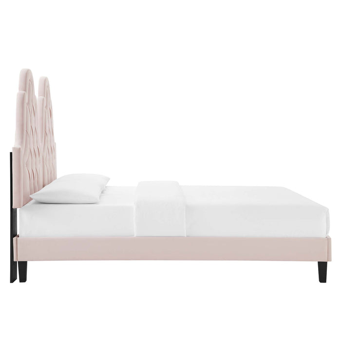 Alexandria Tufted Performance Velvet Twin Platform Bed