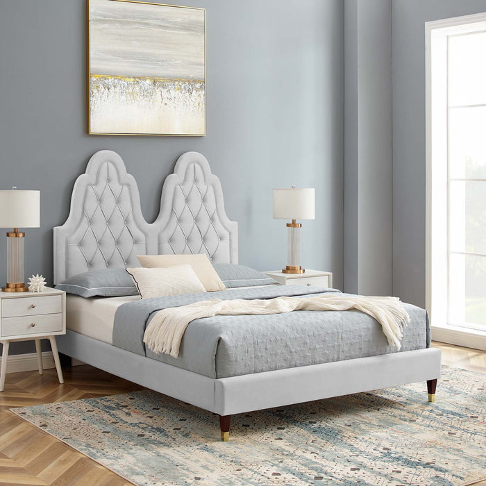 Alexandria Tufted Performance Velvet Full Platform Bed