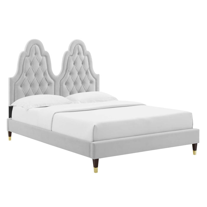 Alexandria Tufted Performance Velvet Full Platform Bed