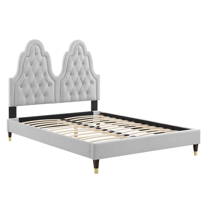 Alexandria Tufted Performance Velvet Full Platform Bed