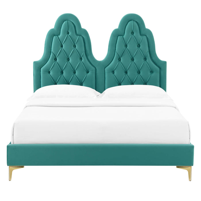 Alexandria Tufted Performance Velvet King Platform Bed