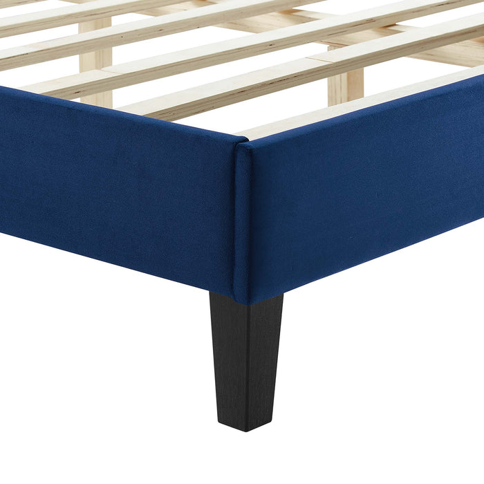 Zahra Channel Tufted Performance Velvet Twin Platform Bed