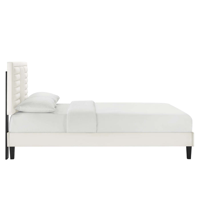 Sofia Channel Tufted Performance Velvet Twin Platform Bed