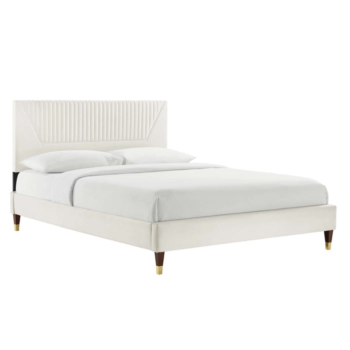 Yasmine Channel Tufted Performance Velvet Full Platform Bed