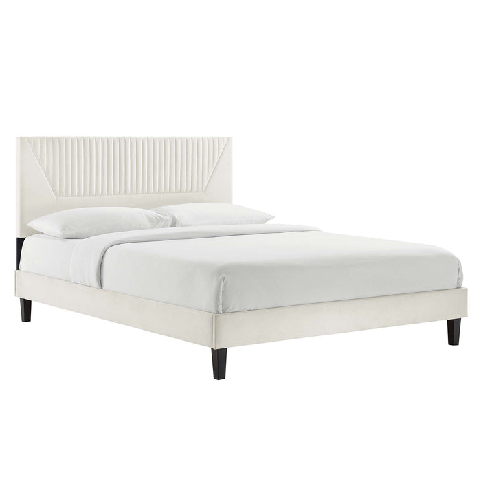 Yasmine Channel Tufted Performance Velvet Full Platform Bed