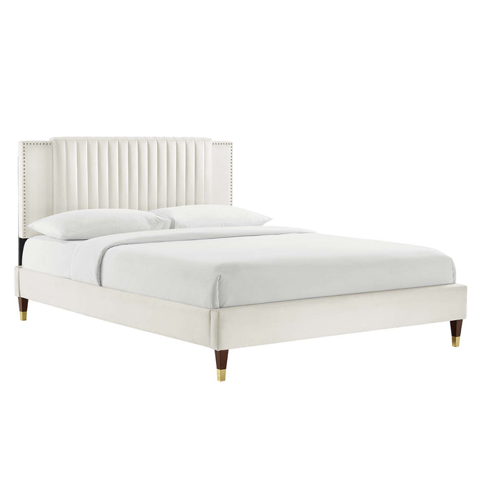 Zahra Channel Tufted Performance Velvet King Platform Bed