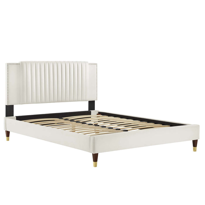 Zahra Channel Tufted Performance Velvet King Platform Bed