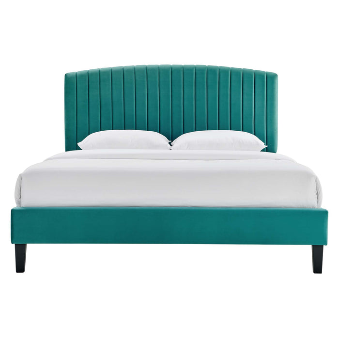 Alessi Performance Velvet Full Platform Bed