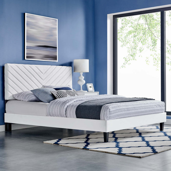 Roxanne Performance Velvet Full Platform Bed