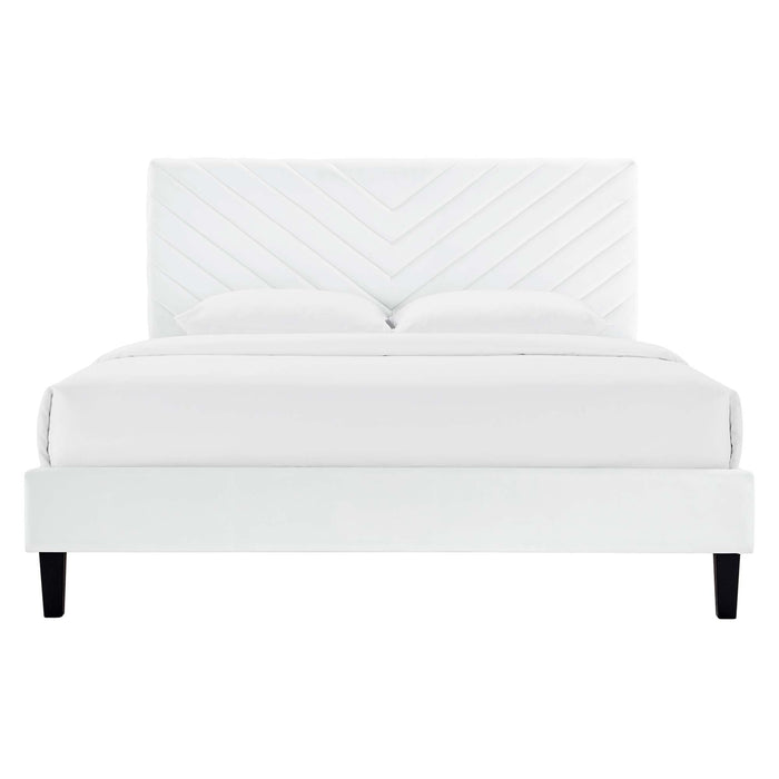 Roxanne Performance Velvet Full Platform Bed