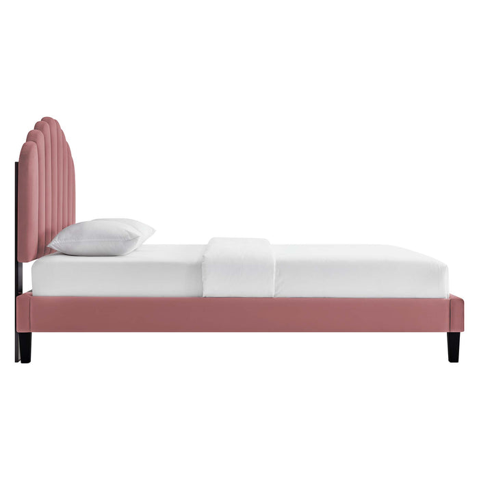 Daisy Performance Velvet Full Platform Bed