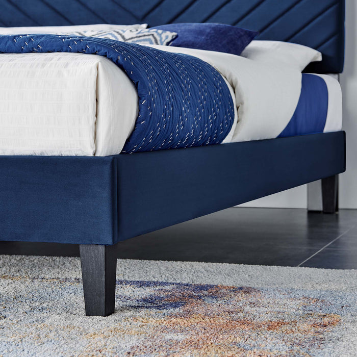 Roxanne Performance Velvet Twin Platform Bed