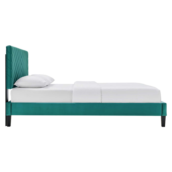 Roxanne Performance Velvet Twin Platform Bed