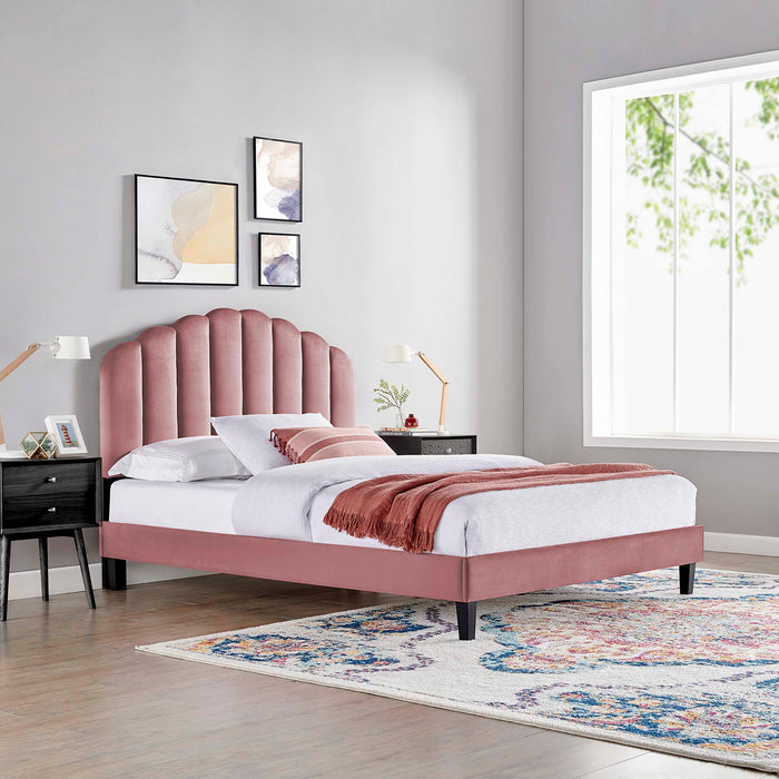 Daisy Performance Velvet Twin Platform Bed