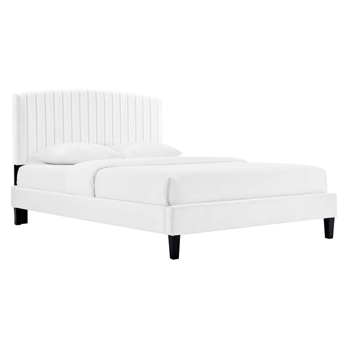 Alessi Performance Velvet King Platform Bed