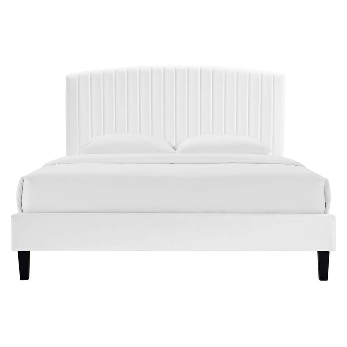 Alessi Performance Velvet King Platform Bed