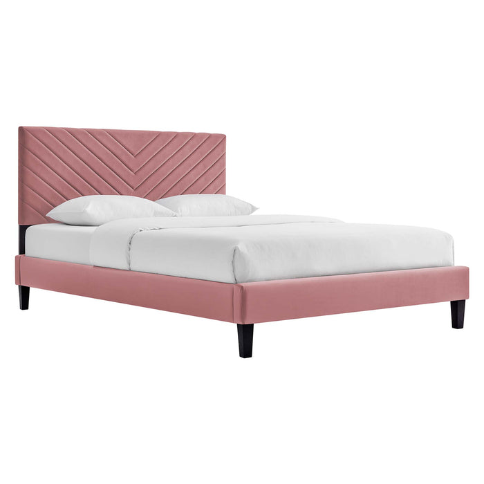 Roxanne Performance Velvet King Platform Bed