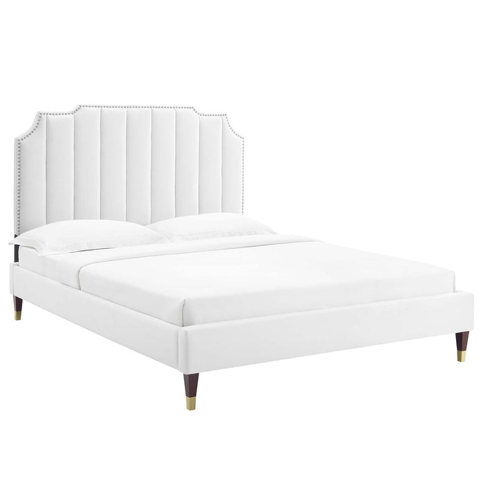 Colette King Performance Velvet Platform Bed