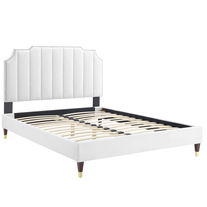 Colette King Performance Velvet Platform Bed