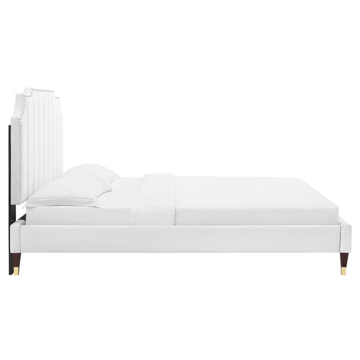 Colette King Performance Velvet Platform Bed