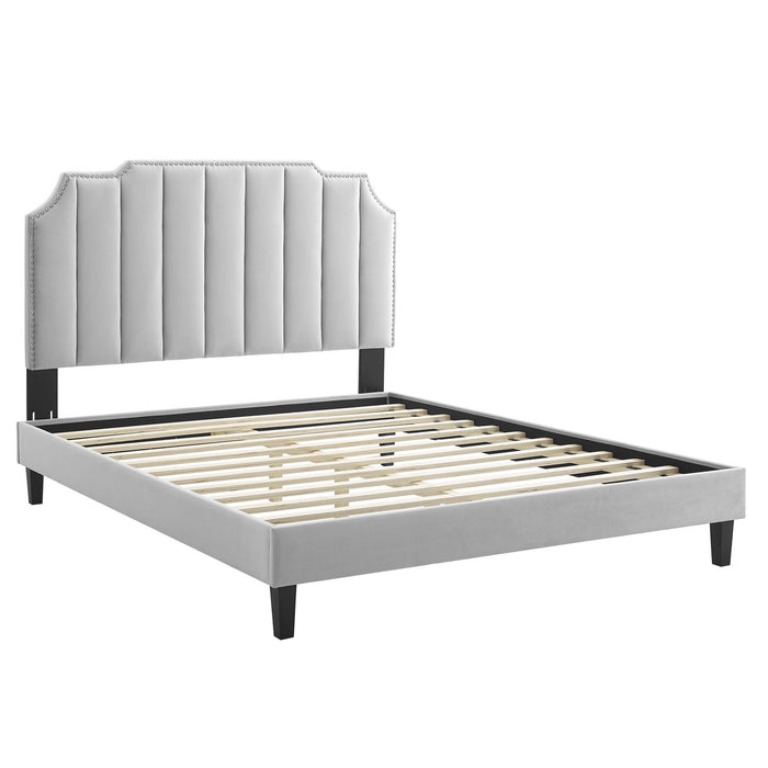 Colette King Performance Velvet Platform Bed