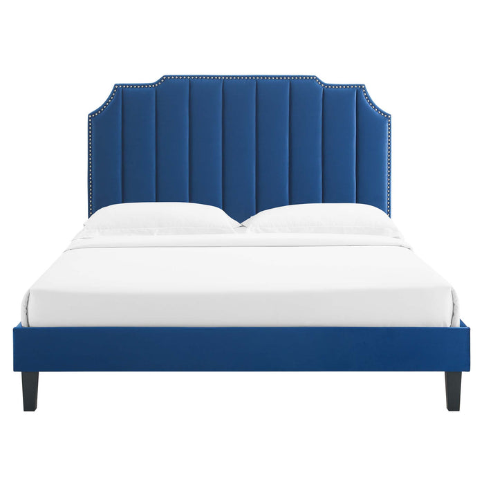 Colette King Performance Velvet Platform Bed