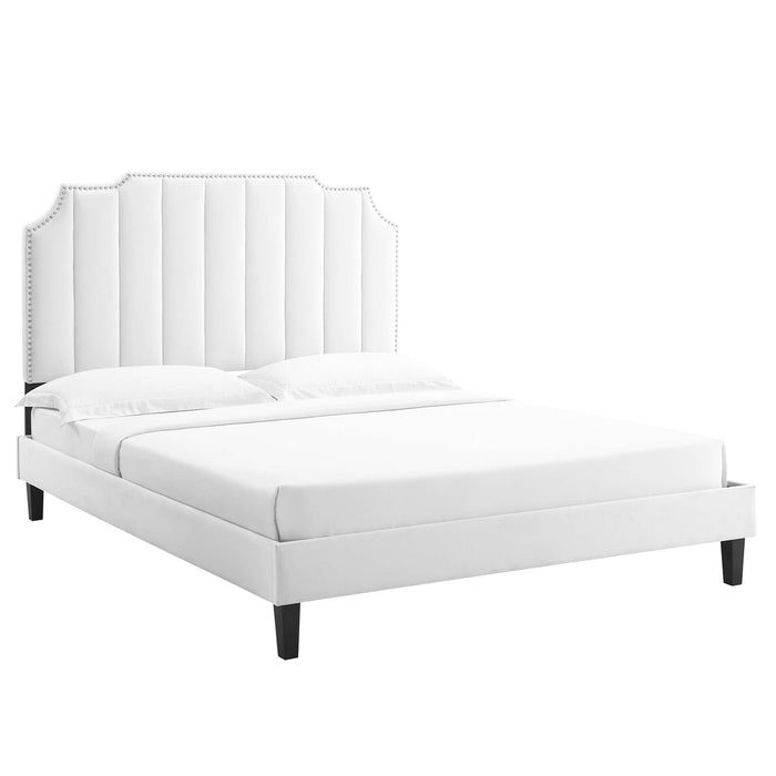 Colette King Performance Velvet Platform Bed