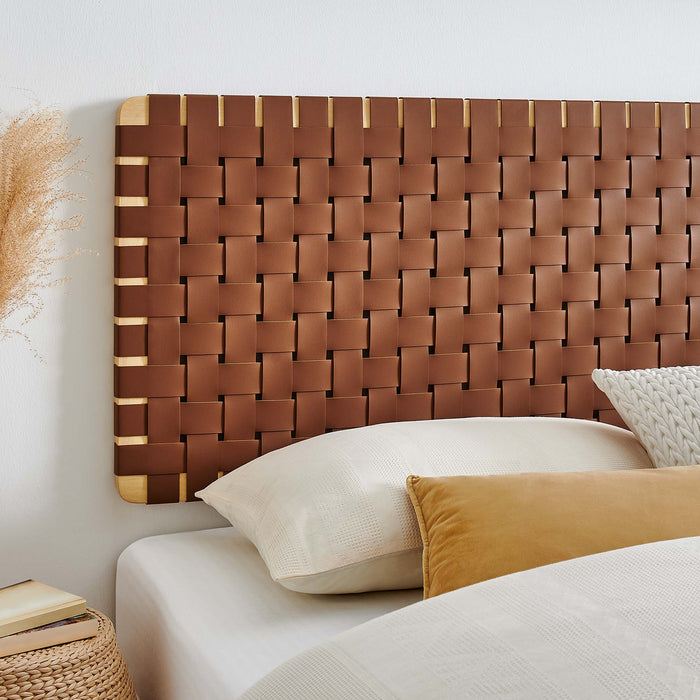 Sparta Weave Wall-Mount King Vegan Leather Headboard