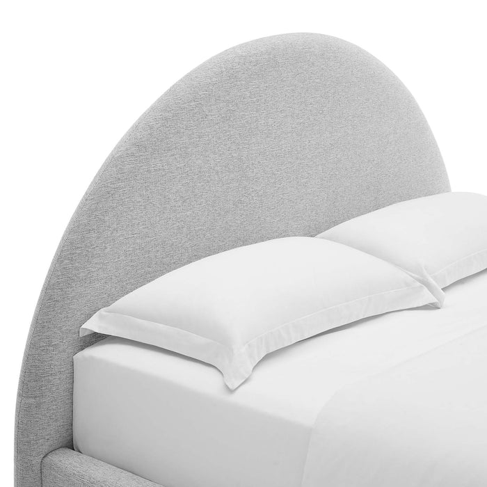 Resort Upholstered Fabric Arched Round Full Platform Bed