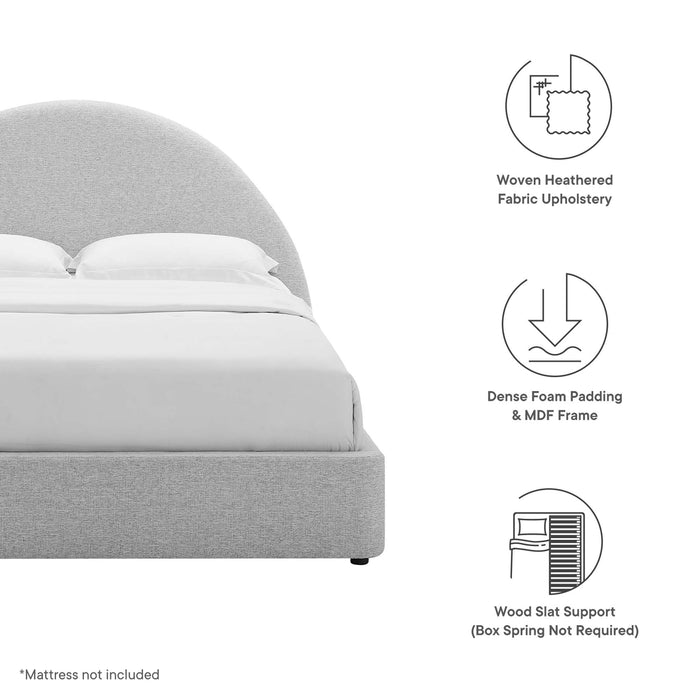 Resort Upholstered Fabric Arched Round Full Platform Bed