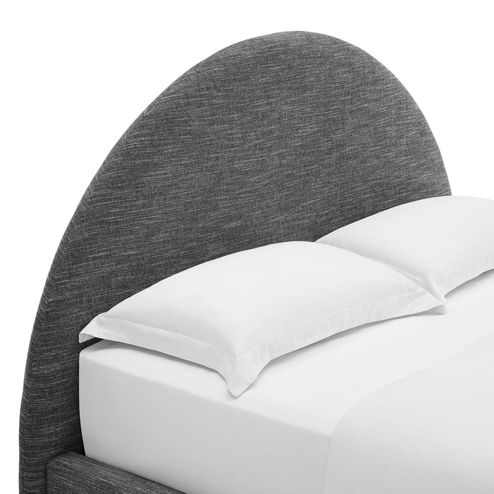 Resort Upholstered Fabric Arched Round Full Platform Bed