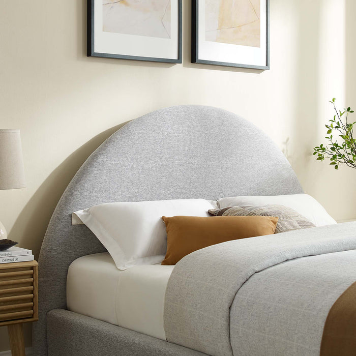 Resort Upholstered Fabric Arched Round Queen Platform Bed