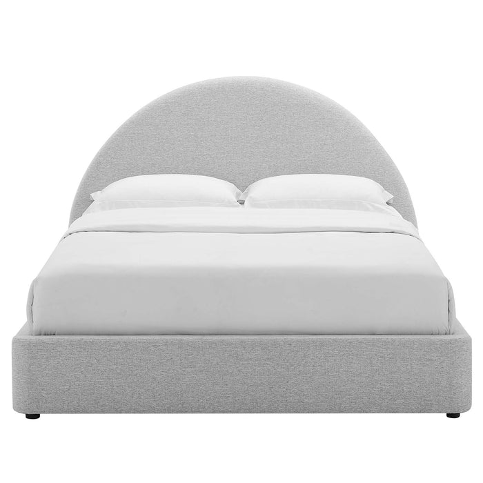 Resort Upholstered Fabric Arched Round King Platform Bed