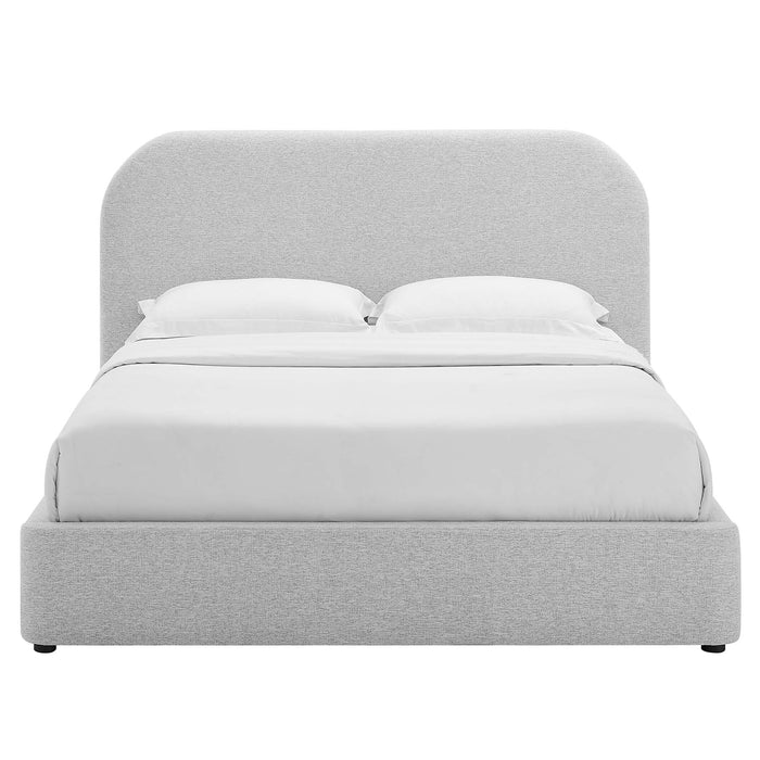 Keynote Upholstered Fabric Curved Full Platform Bed