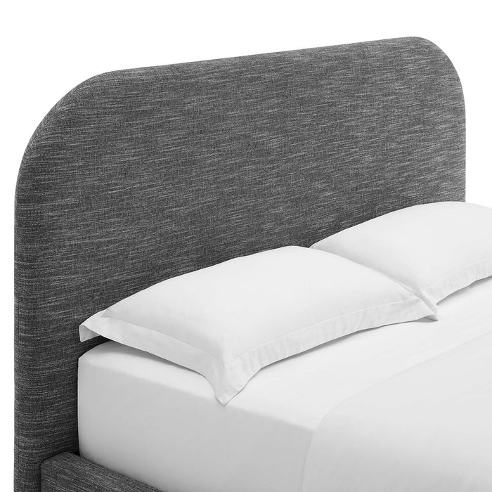 Keynote Upholstered Fabric Curved Full Platform Bed