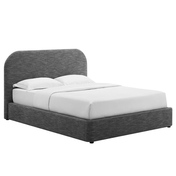 Keynote Upholstered Fabric Curved King Platform Bed