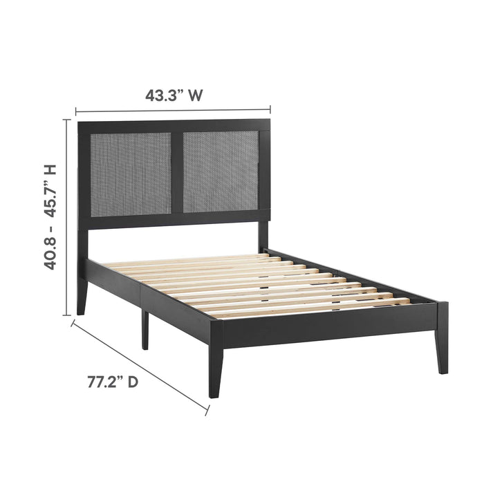 Sirocco Rattan and Wood Twin Platform Bed