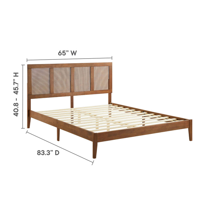 Sirocco Rattan and Wood Queen Platform Bed