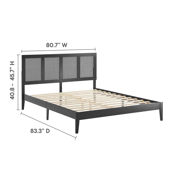 Sirocco Rattan and Wood King Platform Bed