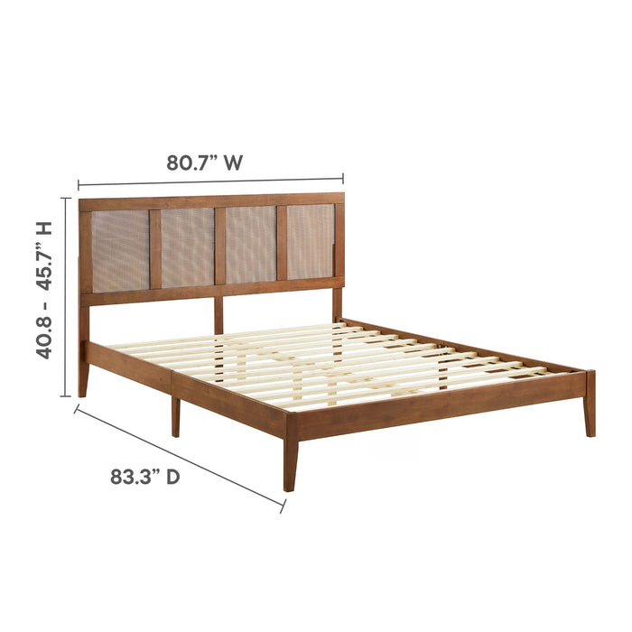 Sirocco Rattan and Wood King Platform Bed