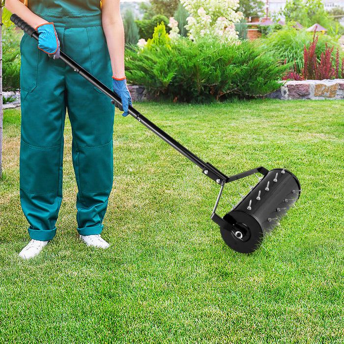 18/21 Inch Manual Lawn Aerator with Detachable Handle-18 inches