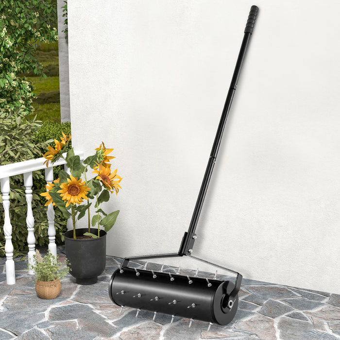 18/21 Inch Manual Lawn Aerator with Detachable Handle-21 inches