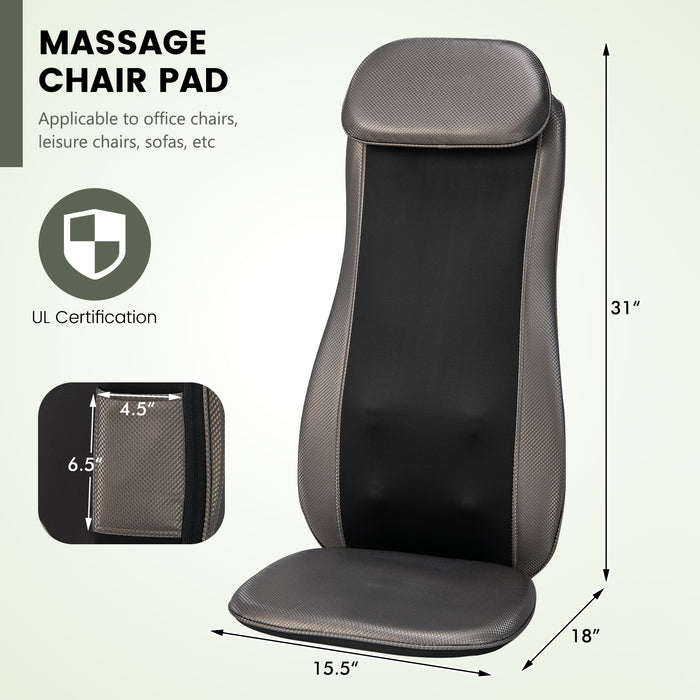 Massage Chair Pad with Heat and Vibration-Black