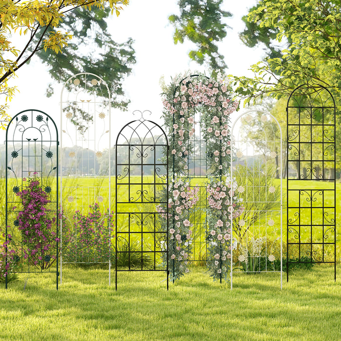 2 Pack 86.5 x 20 Inches Metal Garden Trellis for Climbing Plants-White