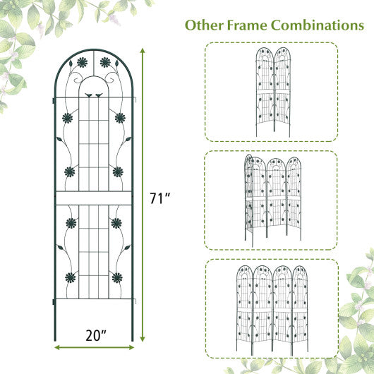 4 Pack 71 x 20 Inches Metal Garden Trellis for Climbing Plants-Green