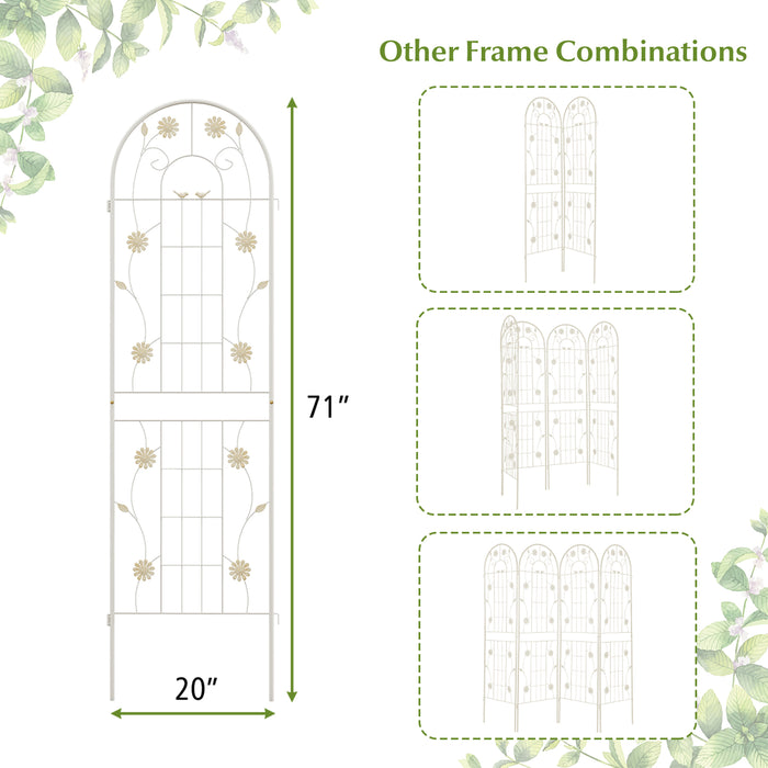 4 Pack 71 x 20 Inches Metal Garden Trellis for Climbing Plants-White