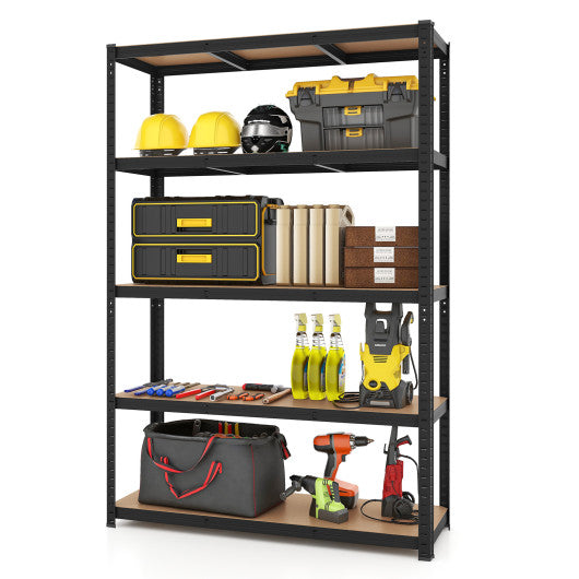 5-Tier Heavy Duty Metal Shelving Unit with 2200 LBS Total Load Capacity-Black