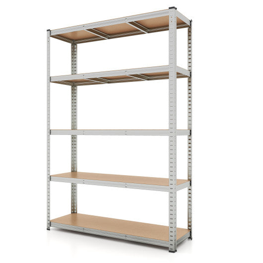 5-Tier Heavy Duty Metal Shelving Unit with 2200 LBS Total Load Capacity-Silver