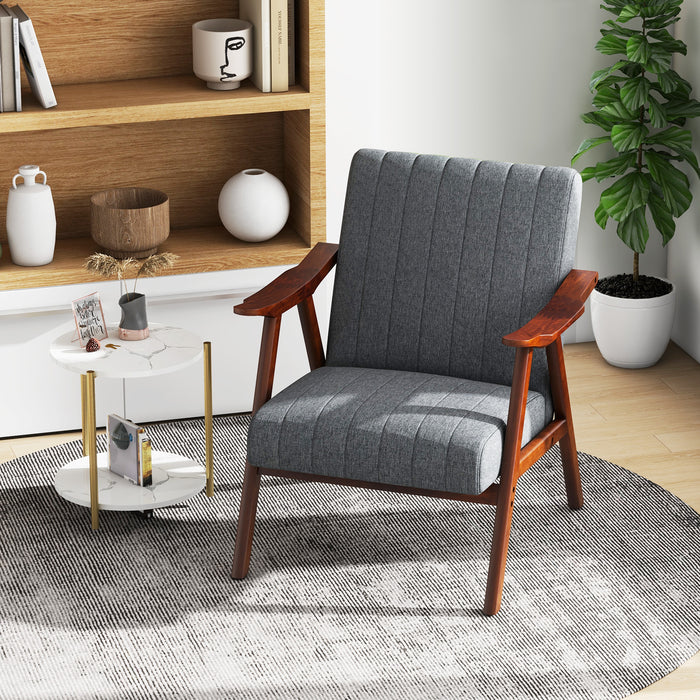 Modern Accent Chair Leisure Armchair with Felt Pads-Light Gray